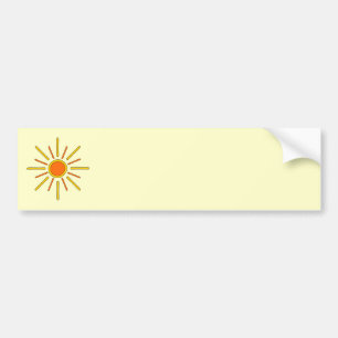 Adesivo Para Carro Sol do verão. Amarelo e laranja