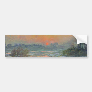 Adesivo Para Carro Sol no rio Sena, no inverno (Claude Monet)
