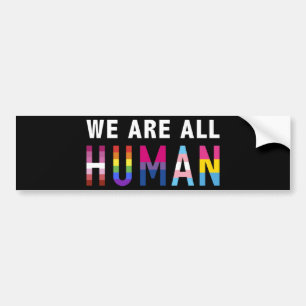 Adesivo Para Carro Somos todos humanos com bandeiras LGBTQ+ para o m