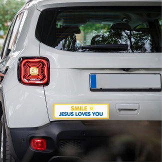 Adesivo Para Carro Sorria – Jesus Te Ama | Fé Cristã