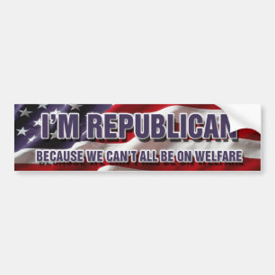 Adesivo Para Carro Sou o Republicano Bumper Sticker