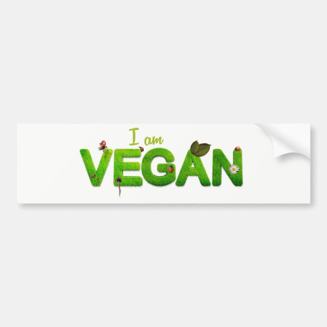 Adesivo Para Carro Sou Vegan Pára-choque / Fender Sticker (Frente)