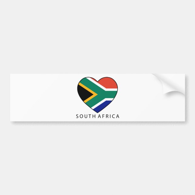 Adesivo Para Carro South Africa Heart with black SOUTH AFRICA (Frente)