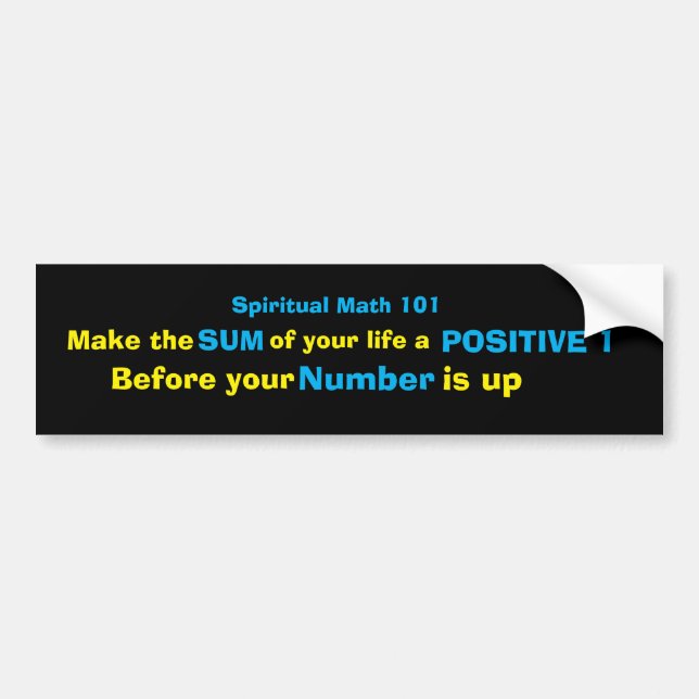 Adesivo Para Carro Spiritual Math 10124A-bumper sticker (Frente)