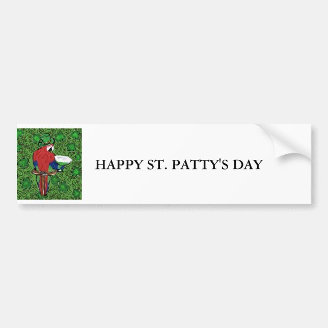 Adesivo Para Carro St Patty Parrot (Frente)