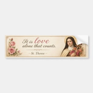Adesivo Para Carro St. Therese É o Amor que Conta Sozinho Floral