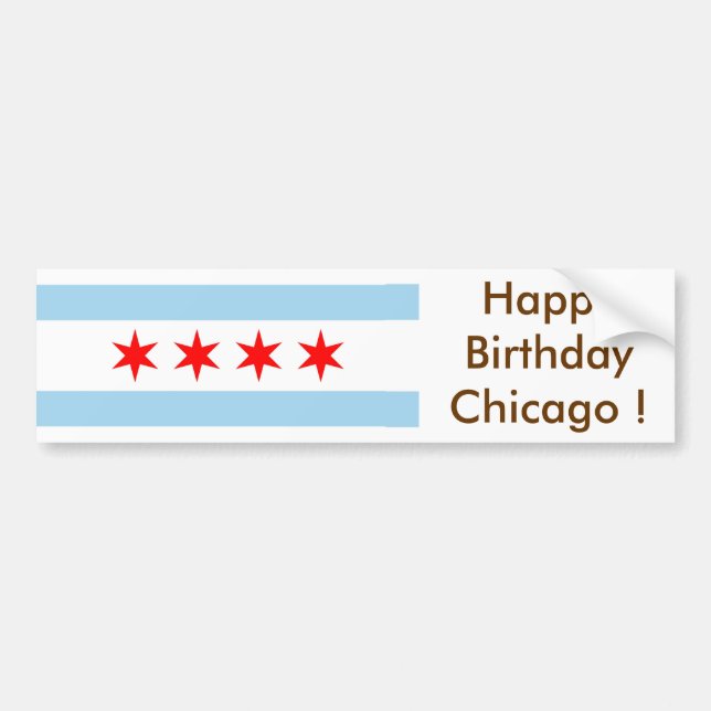 Adesivo Para Carro Sticker Flag de Chicago, Feliz aniversário dos EUA (Frente)