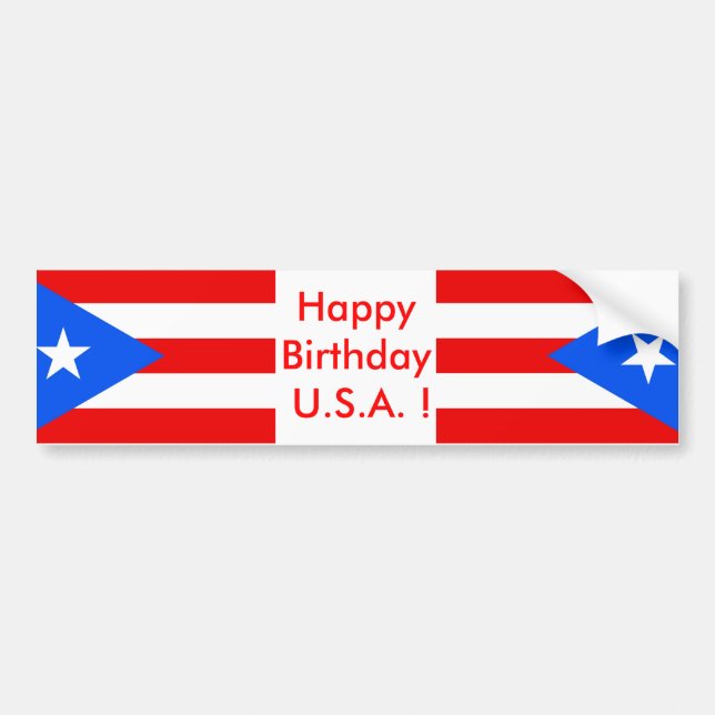 Adesivo Para Carro Sticker Flag de Porto Rico, Feliz Aniversário dos  (Frente)