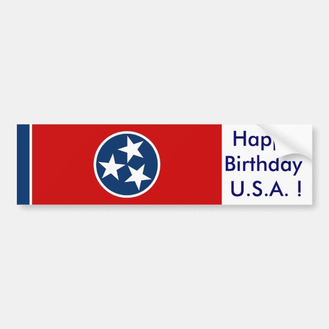 Adesivo Para Carro Sticker Flag do Tennessee (Frente)