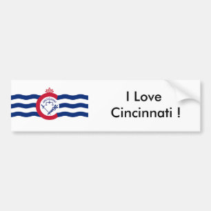 Adesivo Para Carro Sticker Flag of Cincinnati, Ohio State, EUA