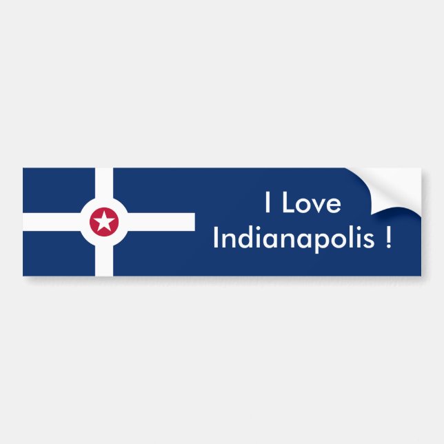 Adesivo Para Carro Sticker Flag of Indianapolis City, EUA (Frente)