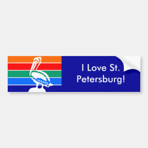 Adesivo Para Carro Sticker Flag of Ruas. Petersburg, Flórida