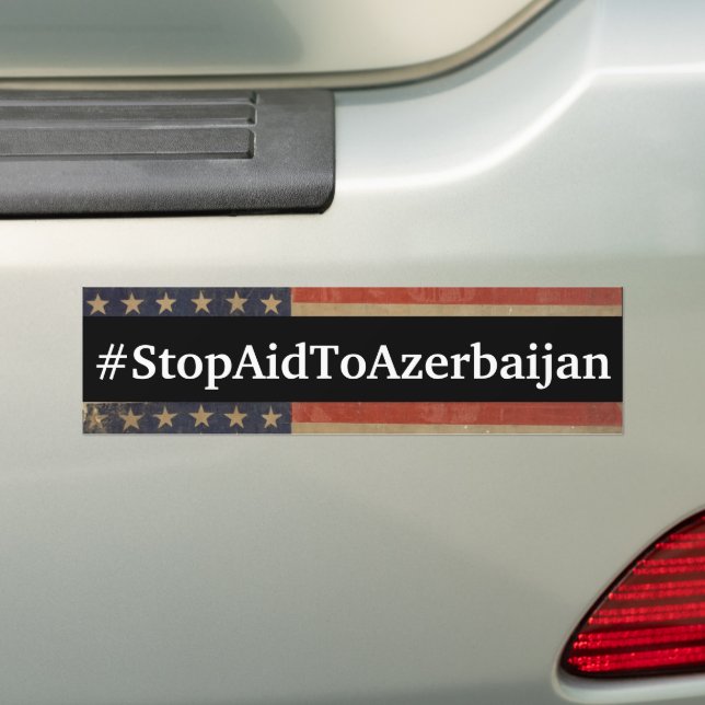 Adesivo Para Carro #StopAidToAzerbaijão Bumper Sticker (No carro)