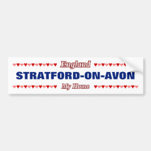 Adesivo Para Carro STRATFORD-ON-AVON - My Home - England;Corações