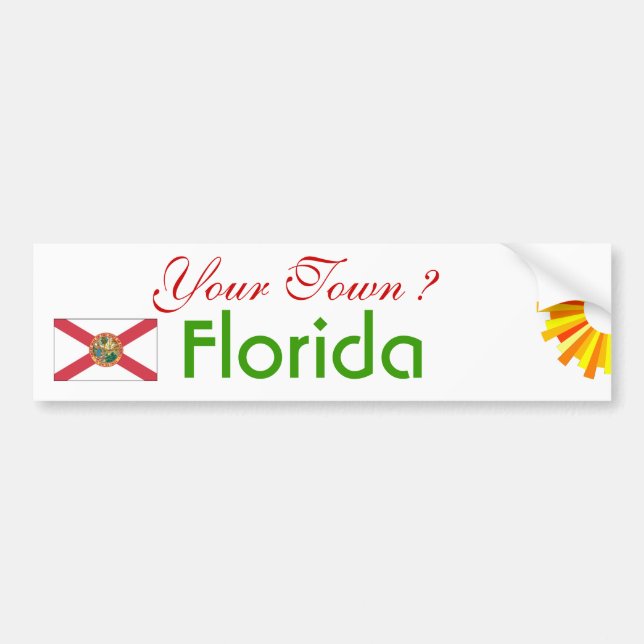 Adesivo Para Carro Sua cidade - FLORIDA BUMPER STICKER (Frente)