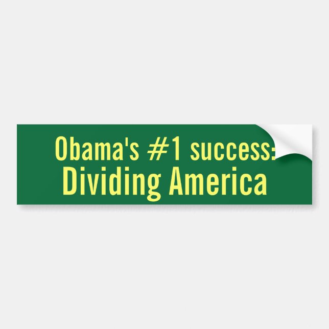Adesivo Para Carro Sucesso do #1 de Obama: Dividindo América (Frente)
