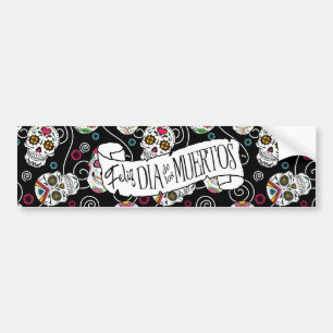 Adesivo Para Carro Sugar Skulls and Swirls Black ID725