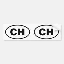 Adesivo Para Carro Suiça CH - oval europeu