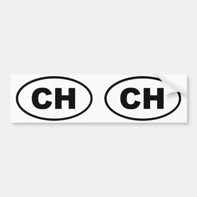 Adesivo Para Carro Suiça CH - oval europeu (Frente)