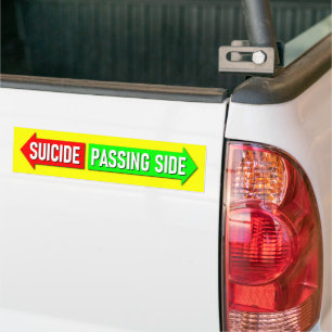 Adesivo Para Carro Suicídio Lateral A Ultrapassar O Tráfego Esquerd