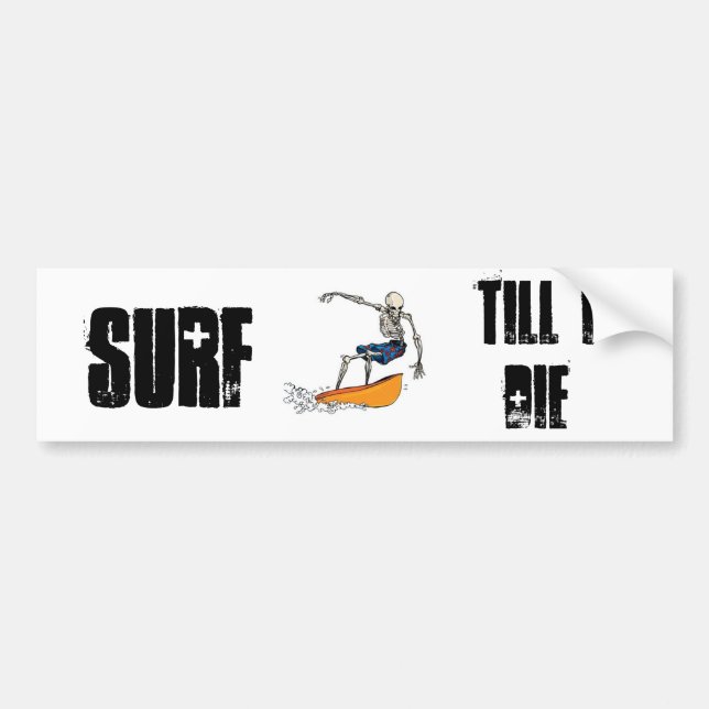 Adesivo Para Carro Surf, até eu morro (Frente)