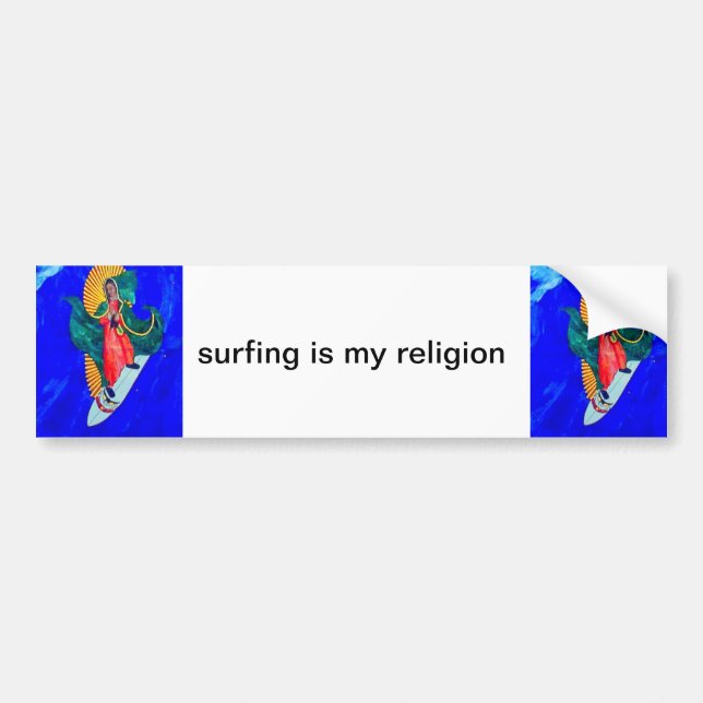 Adesivo Para Carro surfar é meu autocolante religioso (Frente)
