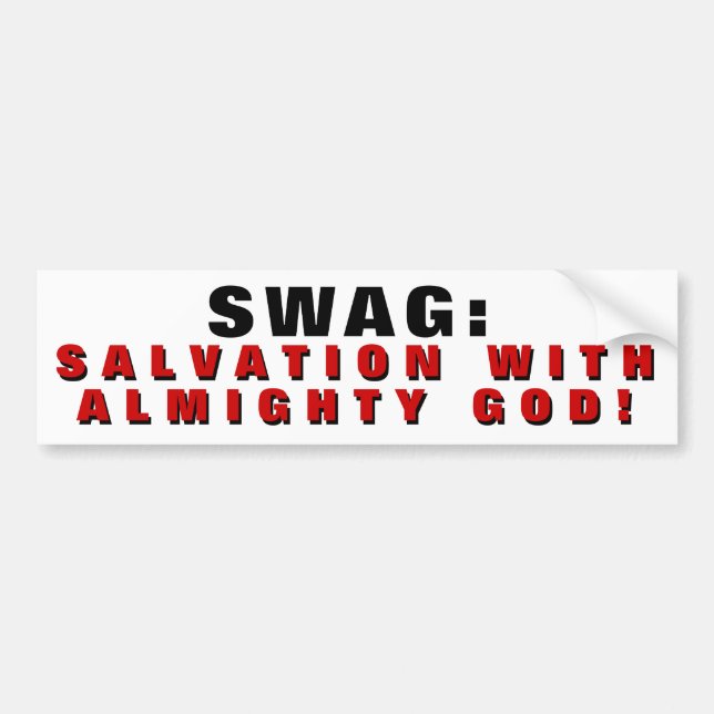Adesivo Para Carro Swag é Salvação Com DEUS (Frente)