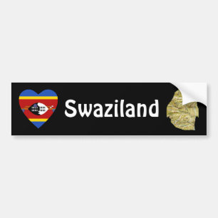 Adesivo Para Carro Swatini Sinalizador Coração + Bumper Sticker