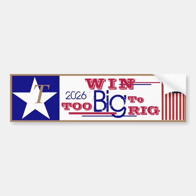 Adesivo Para Carro T is for Trump Big Win  (Frente)