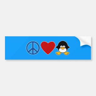 Adesivo Para Carro T-shirt do bebê do pinguim do amor da paz, canecas
