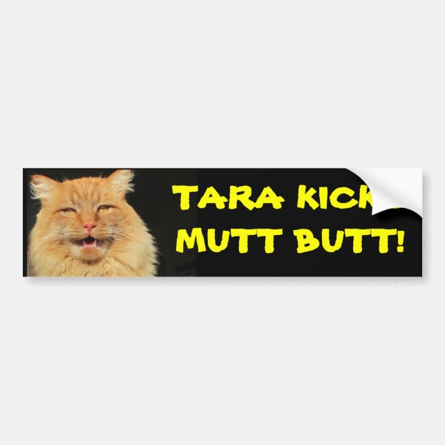 Adesivo Para Carro Tara Cat Kicks Mutt Bumbum (Frente)
