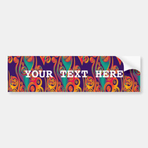 Adesivo Para Carro Tatuagem Padrão Arte - chamas e círculos + seu tex