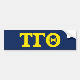 Adesivo Para Carro Tau Gamma Theta Bumper Sticker - Letras Amarelas