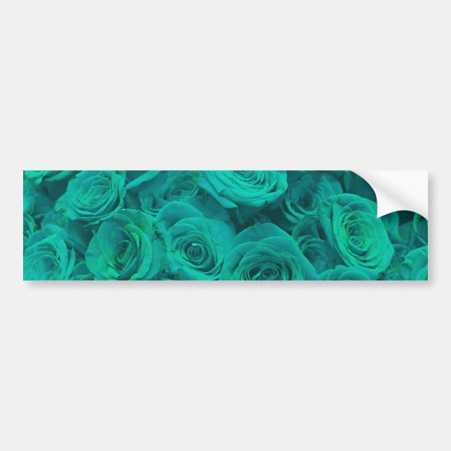 Adesivo Para Carro Teal elegante romântico - rosas verdes (Frente)