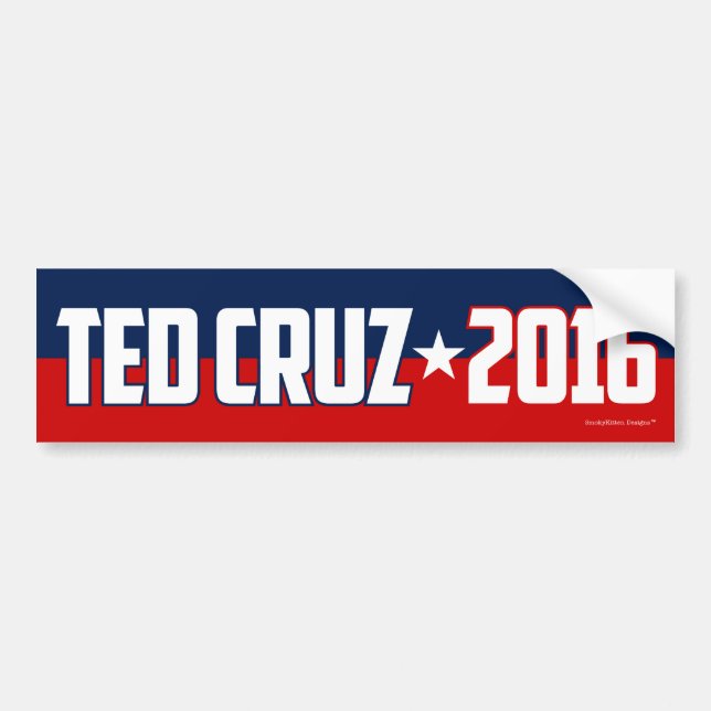 Adesivo Para Carro Ted Cruz 2016 - candidato presidencial republicano (Frente)
