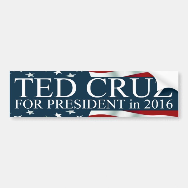 Adesivo Para Carro Ted Cruz para Presidente 2016 (Frente)