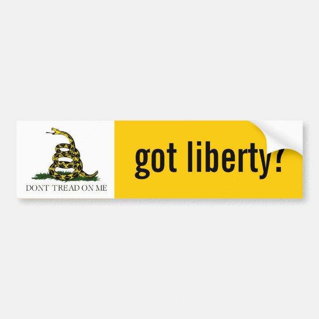 Adesivo Para Carro Tem Liberty? Sinalizador de Gadsden. (Frente)