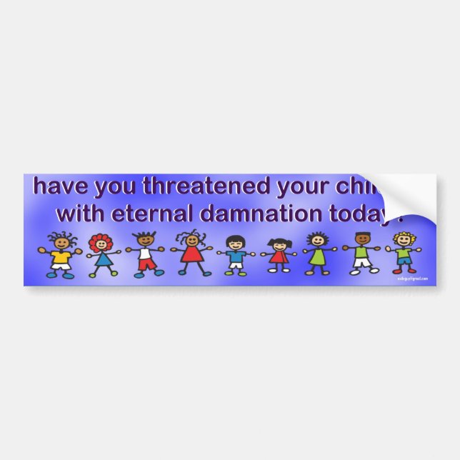 Adesivo Para Carro tem você ameaçado suas crianças… (Frente)