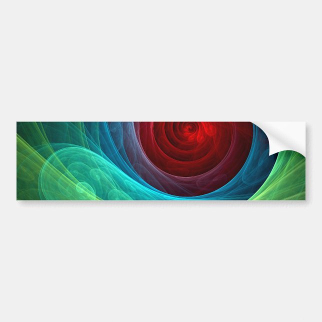 Adesivo Para Carro Tempestade Vermelha Abstrato Art Bumper Sticker (Frente)