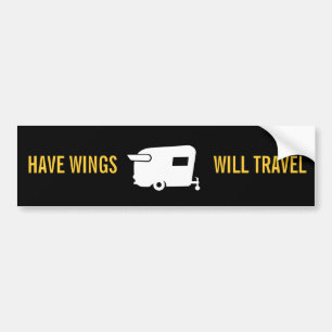 Adesivo Para Carro Tenha as asas viajará - humor do reboque do viage