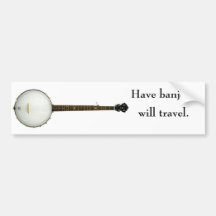 Tenha o banjo, viajará autocolante no vidro