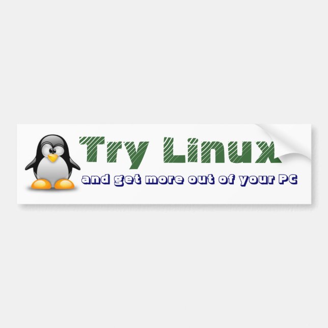 Adesivo Para Carro Tentativa Linux (Frente)