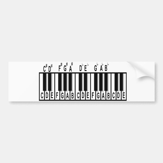 Adesivo Para Carro Teoria do piano (Frente)