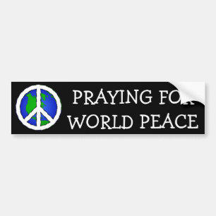 Adesivo Para Carro Terra da Paz Mundial e Sinal de Paz BUMPER STICKER