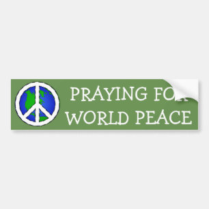 Adesivo Para Carro Terra da Paz Mundial e Sinal de Paz BUMPER STICKER