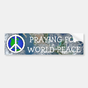 Adesivo Para Carro Terra da Paz Mundial e Sinal de Paz BUMPER STICKER