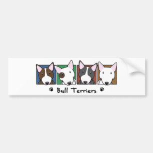Adesivo Para Carro Terrier de Bull coloridos dos desenhos animados