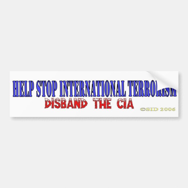 Adesivo Para Carro Terrorismo internacional da parada da ajuda (Frente)