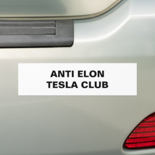 Adesivo Para Carro Tesla - CLUBE ANTI ELON TESLA