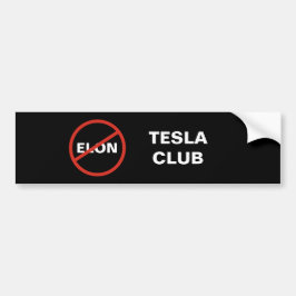 Adesivo Para Carro Tesla - Simples CLUBE ANTI ELON TESLA - preto